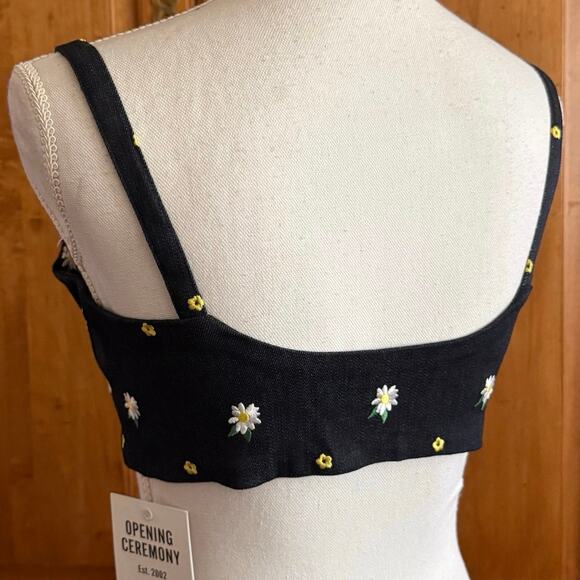 Miaou Dylan Bra embroidered Daisy opening zip front Opening Ceremonies M medium - Picture 11 of 16